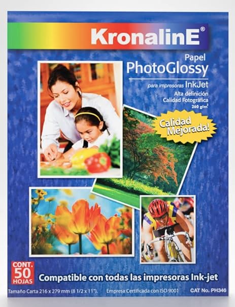 Papel Photo Glossy Ink-Jet Secado Inst. Kronaline Carta