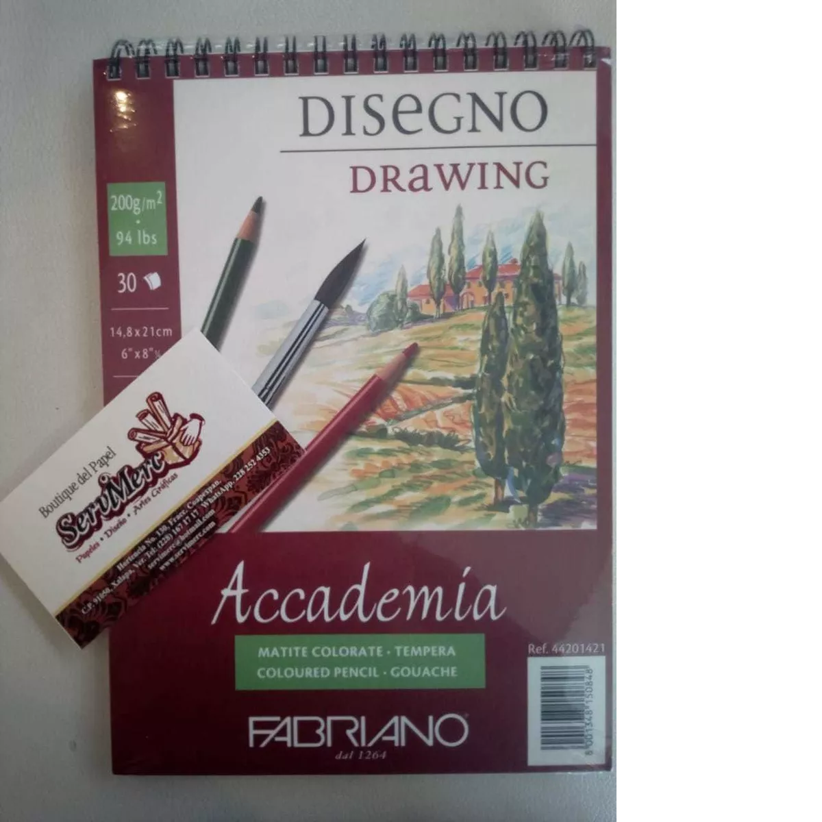 Block De Dibujo Fabriano Accademia drawing espiral A5 14.8X21Cm. 200G 30H