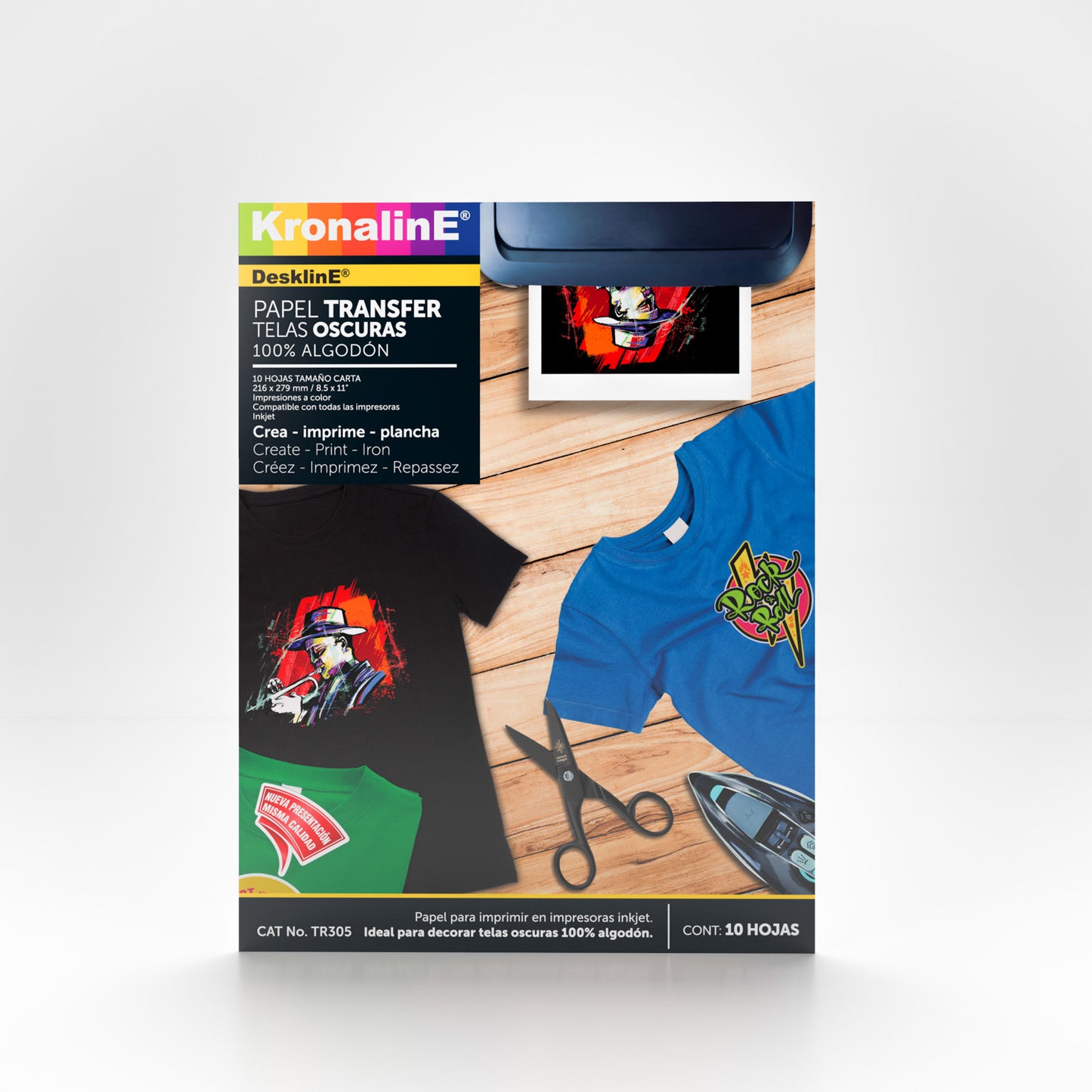 Papel Transfer Telas Obscuras Ink-Jet T/Carta 10 Hojas