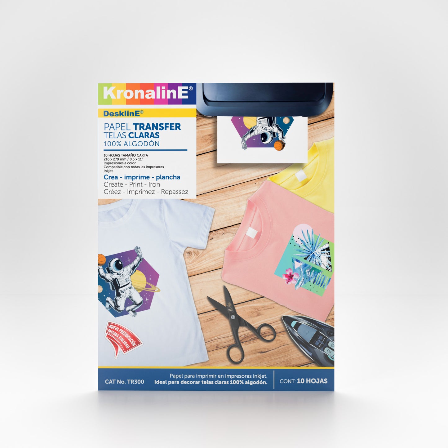 Papel Transfer Telas Claras Ink-Jet T/Carta 10 Hojas