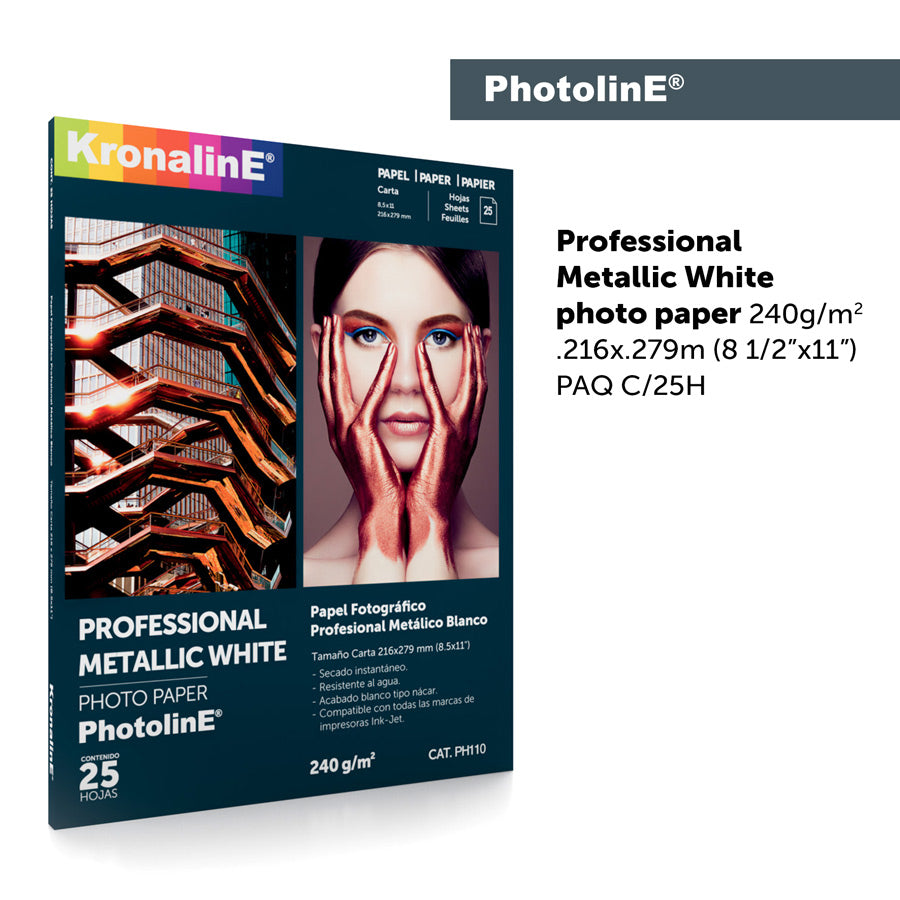 PAPEL FOTOGRÁFICO PROFESIONAL ACABADO METALICO 240 GRS