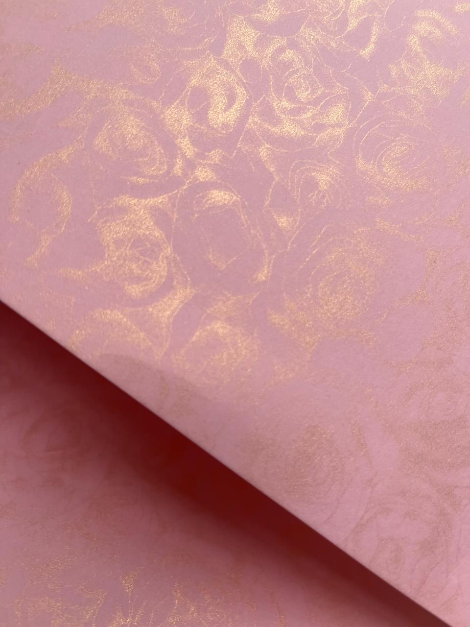 Cart. Metalica M Rosas Rosa 58X89 240 GR