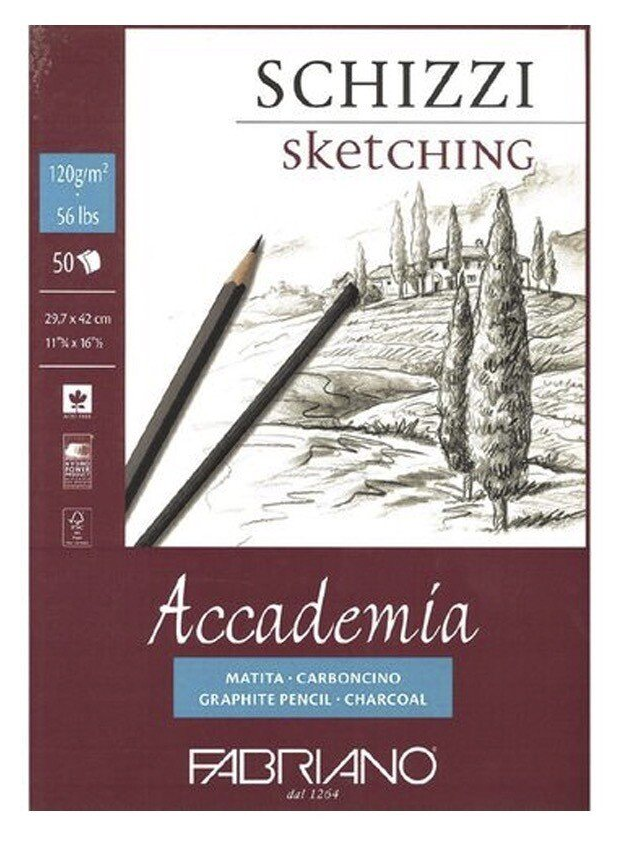 Block Accademia Sketch encolado 50H 29.7x42 (A3) cm 120g