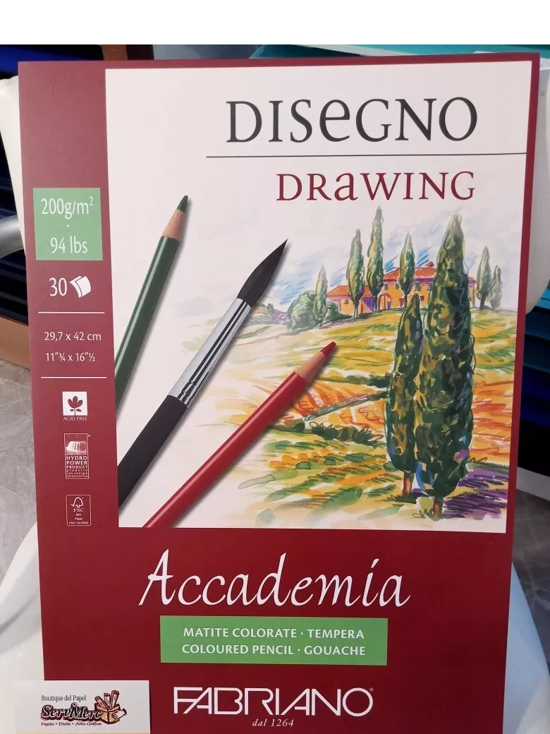 Block Accademia Drawing encolado 30H 29.7x42(A3) cm 200G