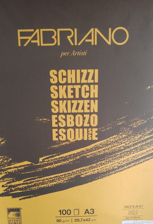 Block De Dibujo Fabriano Schizzi A3 (29.7X42 cm) 90 gr 100 Hojas