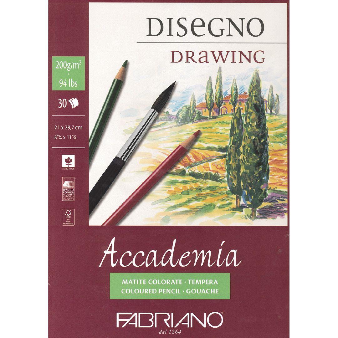 Block Fabriano Accademia 21X29.7 cm Din A4 200 gr 30 Hojas